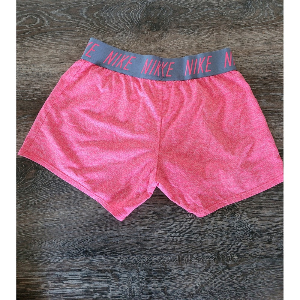 Nike Womens Running Shorts Pink Gray Band Logo Activewear‎ size Large #5 - Picture 2 of 3